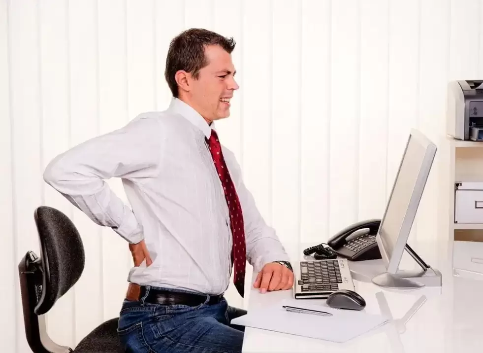 Back pain due to osteochondrosis during sedentary work