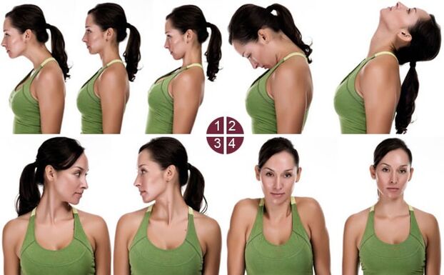 Neck exercises with osteochondrosis, example 1