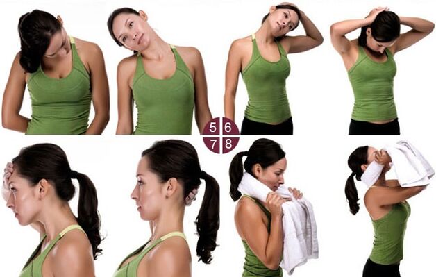 Neck exercises with osteochondrosis, example 2