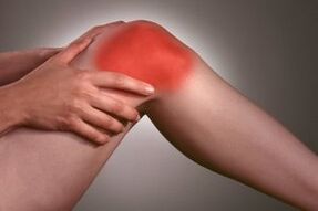 Pain in the knee joint due to arthrosis